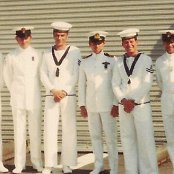 Ships Flight, With Lt Cdr Phil Henry,  Lt Alan Bucknell and SMR CPO John Hurst Gulf 82